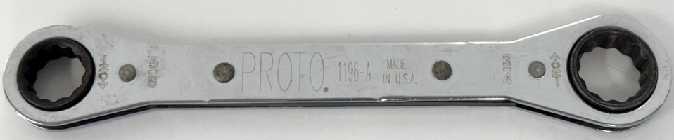 Proto Model 1196-A  5/8" x 3/4" 12 Point Box Ratcheting Wrench