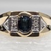 10 Karat Yellow Gold Oval Blue Main Stone & 6 Diamonds - Size 10