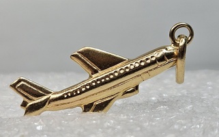 14K Yellow Gold Plane Charm