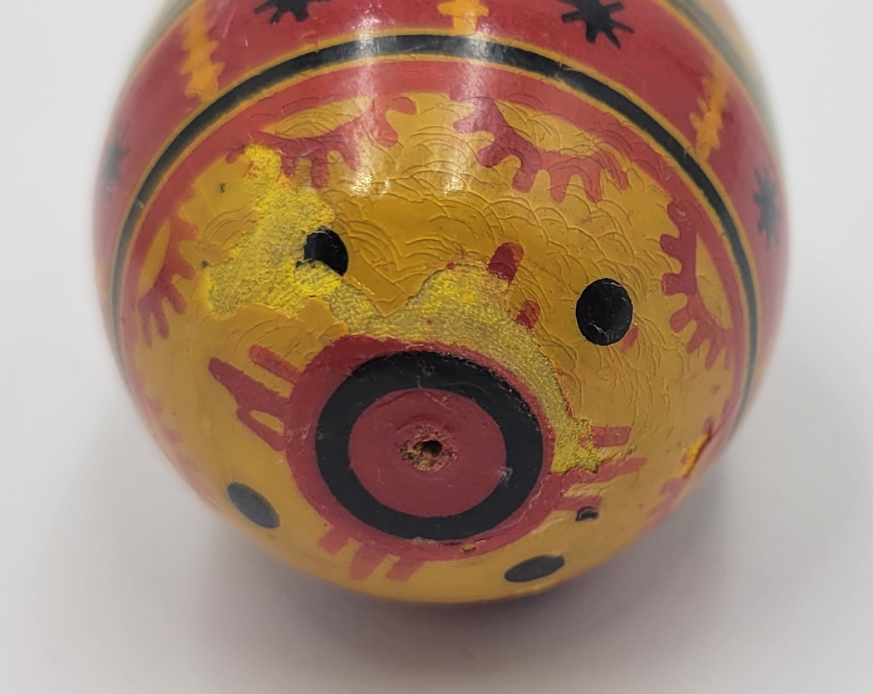 Vintage Hand Painted Ukrainian Pysanky Easter Egg - Red & Black ...