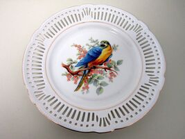 Schwarzenhammer Bavaria Parrot Bird Macaw Plate Reticulated Border 10.5