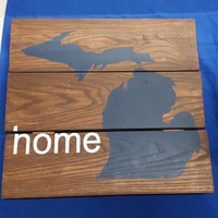 RUSTIC WOOD MICHIGAN WALL HANGING "HOME"