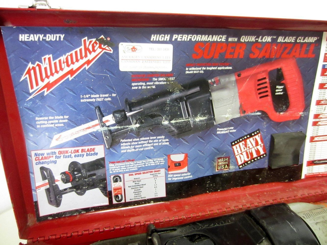 MILWAULKEE 653722 Super Sawzall Reciprocating Saw with Steel Case