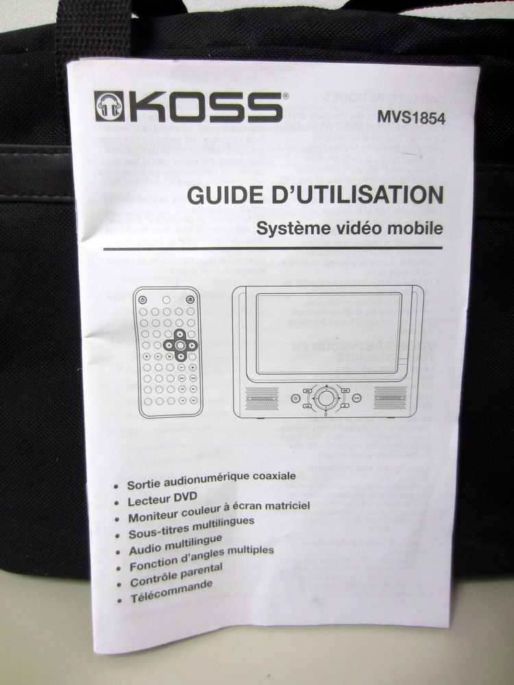 KOSS Mobile Video System MVS1854 DVD Player X2 Screens Car DVD Player