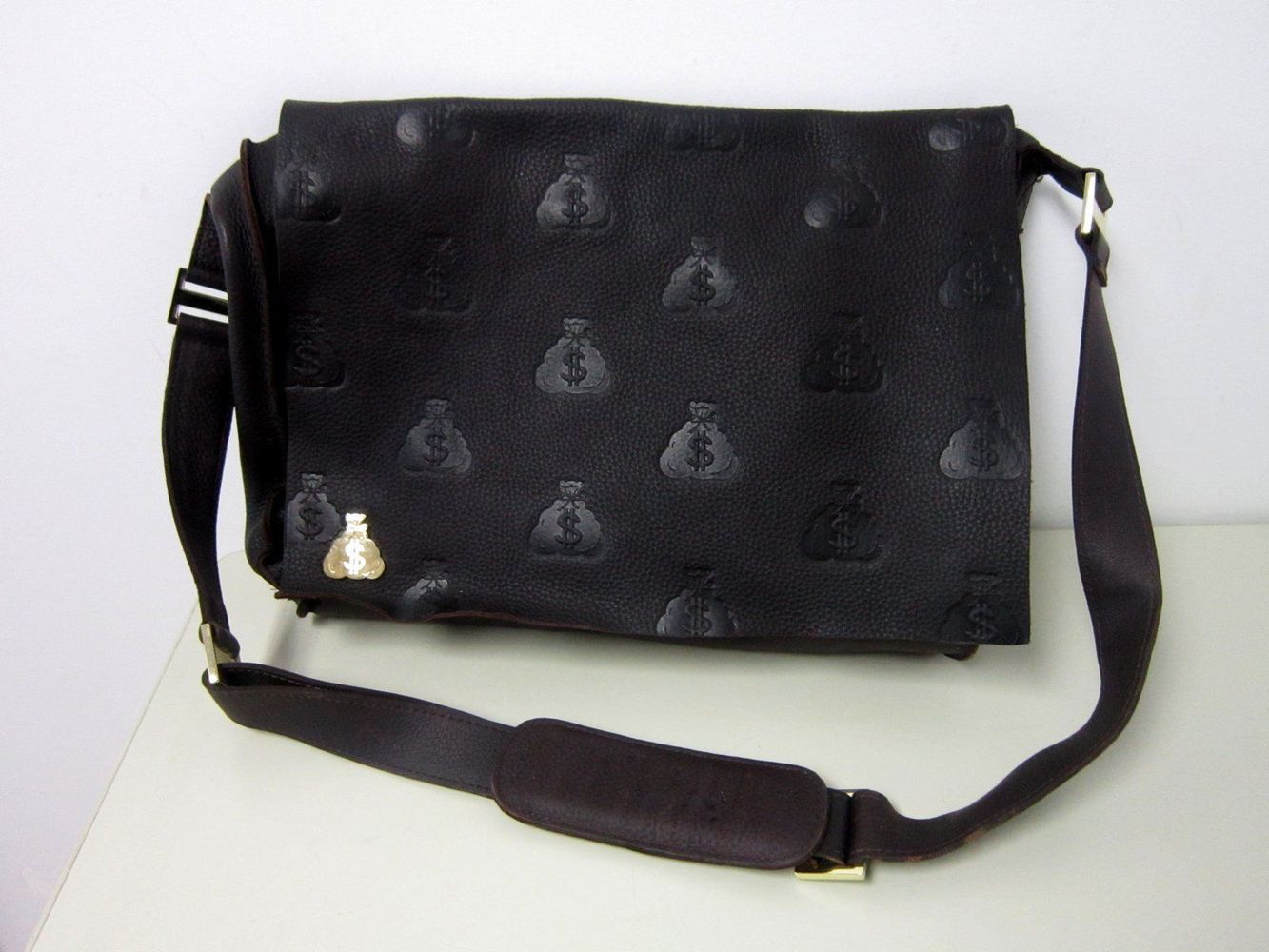 Gene Simmons MONEY BAG Dark Brown Leather Large Satchel Limited Edition