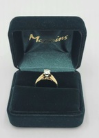 14k Yellow Gold & Diamond Solitaire Ring Size 4.75 Approximate t.c.w. 0.35
