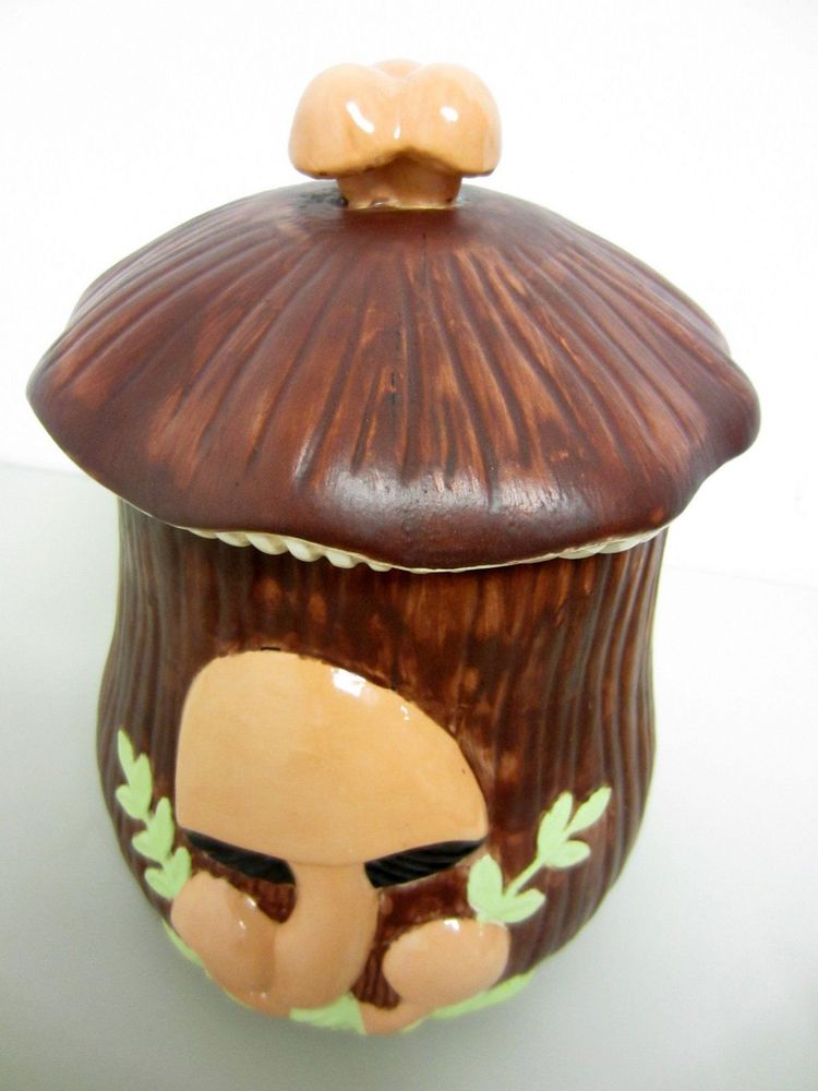 Vintage ARNEL'S RETRO Cookie Jar Magic Mushroom Design 12.5" Kitchen