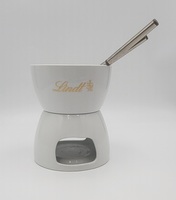 Lindt Ceramic Fondue Pot - White & Gold