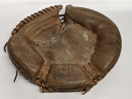 Vintage Rawlings Johnny Bench Catchers Mitt MJ47 Deep Well Pocket RHT