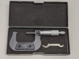 0 to 1" Range, 0.0001" Graduation, Mechanical Outside Micrometer with case
