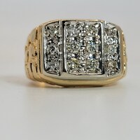 14 Karat Yellow Gold and 0.41CTW Diamonds Nugget Style Ring