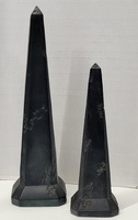 Decorative Black Textured Obelisk Pair 